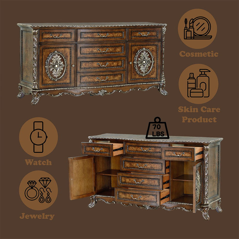 Devany - Dresser - Cherry - R&R Furniture Gallery (Fountain Valley, CA)
