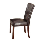 Britney - 20" Side Chair (Set of 2) - Espresso Synthetic Leather & Walnut - R&R Furniture Gallery (Fountain Valley, CA)