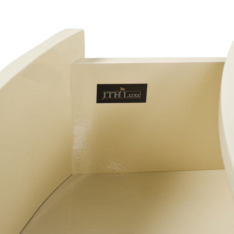 Facino - Round Storage Coffee Table - White Birch - R&R Furniture Gallery (Fountain Valley, CA)