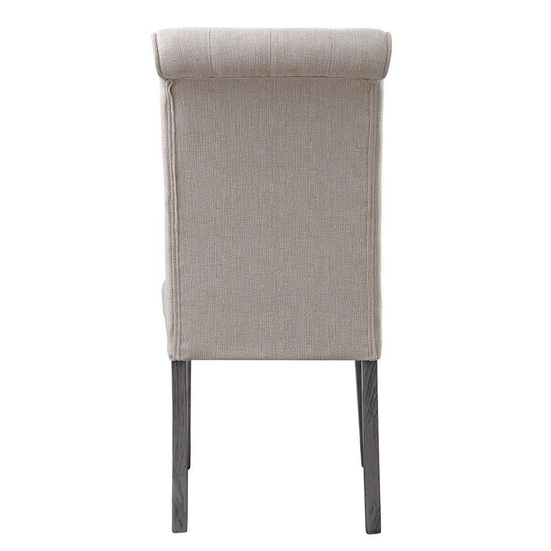 Yabeina - Side Chair (Set of 2) - Beige Linen & Gray - R&R Furniture Gallery (Fountain Valley, CA)