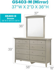 Elegant Glory Furniture dresser with a sleek, casual design, perfect for any room, showcasing multiple drawers and a modern finish.