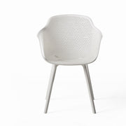 Set of two Noble House Lotus chairs with curved wooden frames and cushioned seats, stylish and modern for dining or living spaces.