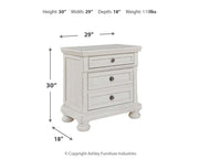 Robbinsdale - Two Drawer Night Stand - Antique White - R&R Furniture Gallery (Fountain Valley, CA)