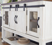 Valebeck - Dining Room Server - White / Brown - R&R Furniture Gallery (Fountain Valley, CA)