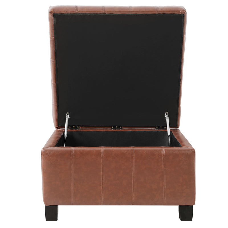 Square Tufted Indoor Ottoman With Lift-Top Storage - R&R Furniture Gallery (Fountain Valley, CA)