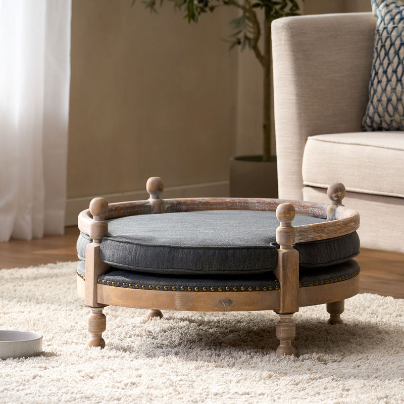 Round Pet Sofa, Wide Upholstered Pet Bed - Charcoal - R&R Furniture Gallery (Fountain Valley, CA)
