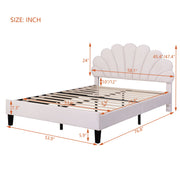 Upholstered Platform Bed With Flower Pattern Headboard - R&R Furniture Gallery (Fountain Valley, CA)