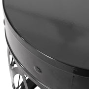 Outdoor metal large end table by Noble House with a modern design, featuring a sturdy metal frame and sleek surface.