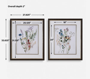 Delicate Flowers - Framed Prints (Set of 2)
