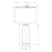 Modern gray resin table lamp by 8th Street with a sleek, contemporary design and smooth finish, ideal for living room or bedside.