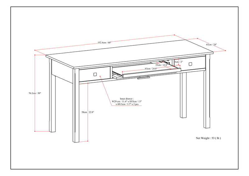 Avalon - Large Desk - Tobacco Brown - R&R Furniture Gallery (Fountain Valley, CA)