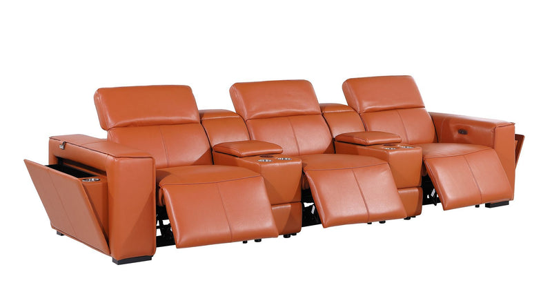1224 - 8-Piece Modular Power Reclining Sofa & Loveseat Set In With 5 Power Recliners & Power Headrests
