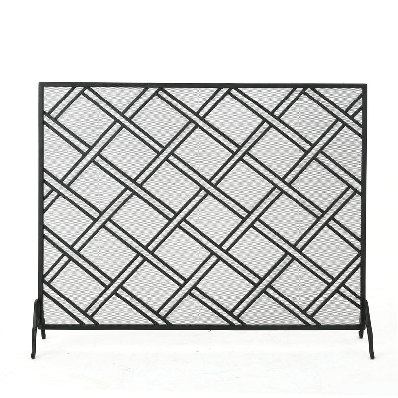 Elegant Noble House fireplace screen with ornate metal design serving as a protective barrier for the hearth.