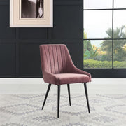 Riley - Side Chair (Set of 2) - Pink Fabric & Black - R&R Furniture Gallery (Fountain Valley, CA)