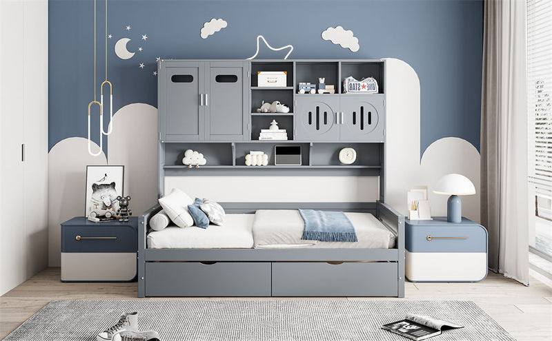 Daybed With All-In-One Cabinet And Shelf - R&R Furniture Gallery (Fountain Valley, CA)
