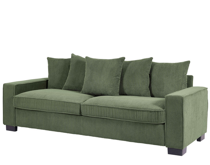 Luxe Sofa With 5 Matching Toss Pillows, Sleek Design, Spacious And Comfortable 3 Seater Couch - R&R Furniture Gallery (Fountain Valley, CA)