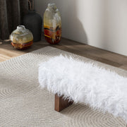 Henley - Fur Bench - White Khaki - R&R Furniture Gallery (Fountain Valley, CA)
