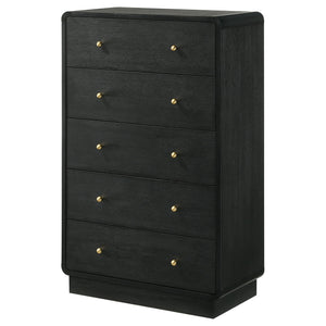 Burton - 5 Drawer Chest Of Drawers - Black