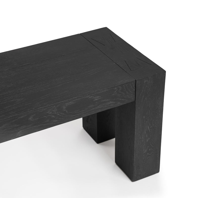 Classic Home Bristol dining bench with wooden seat and sturdy metal legs, ideal for kitchen or dining room seating.
