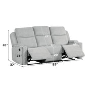 Galya - Motion Sofa - Light Gray Chenille - R&R Furniture Gallery (Fountain Valley, CA)