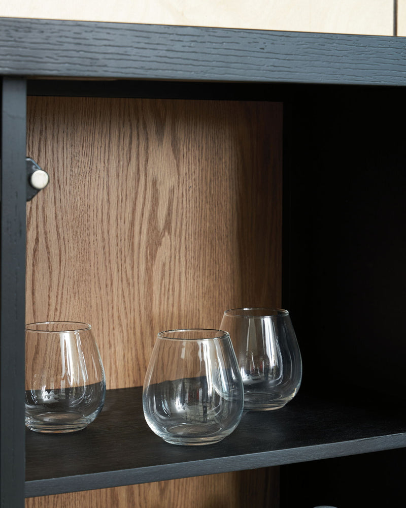 Armenleigh - Bar Cabinet - Black / Brown - R&R Furniture Gallery (Fountain Valley, CA)
