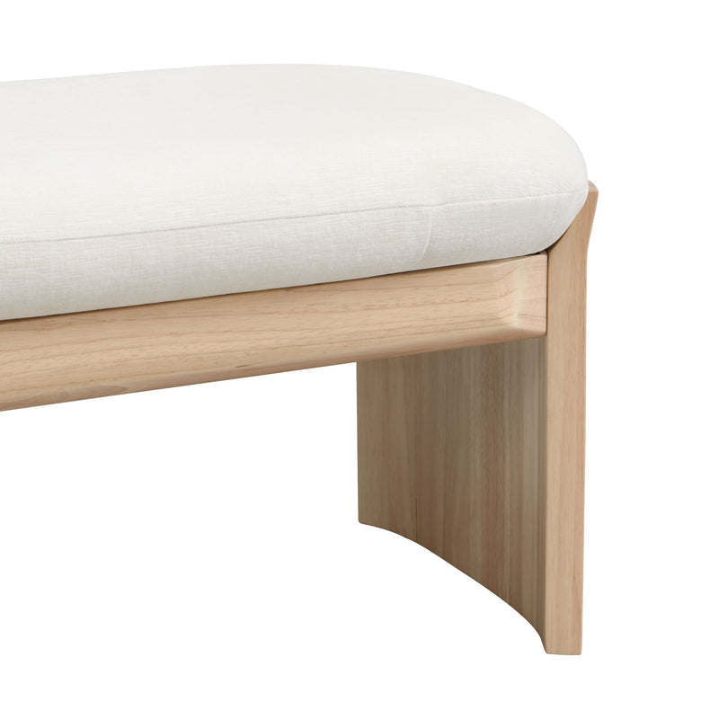 Footstool With Soft Cushion For Living Room - Beige / Natural - R&R Furniture Gallery (Fountain Valley, CA)