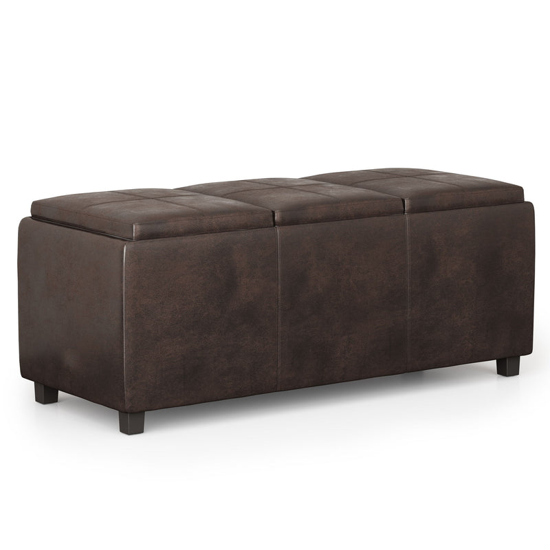 Avalon - Storage Ottoman - Distressed Brown - R&R Furniture Gallery (Fountain Valley, CA)