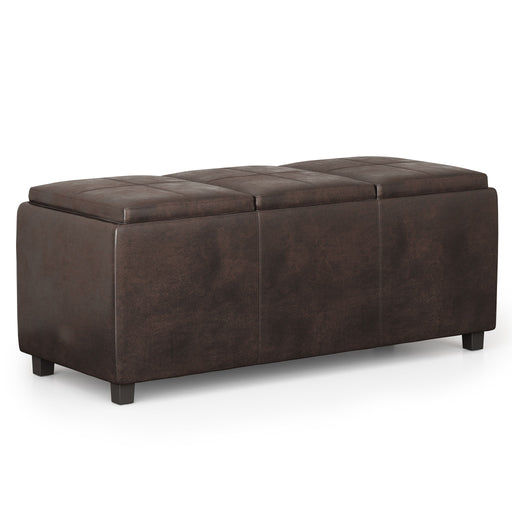 Avalon - Storage Ottoman - Distressed Brown - R&R Furniture Gallery (Fountain Valley, CA)