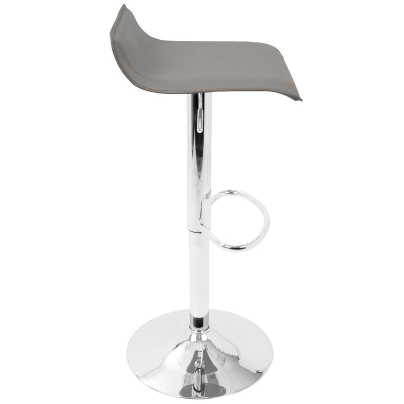 Set of two Lumi Source Ale contemporary adjustable barstools with wooden seats and metal bases, ideal for modern kitchen or bar areas.
