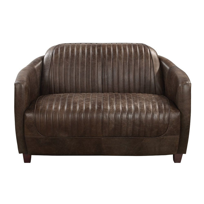 Brancaster - Loveseat - Antique Slate Top Grain Leather - R&R Furniture Gallery (Fountain Valley, CA)