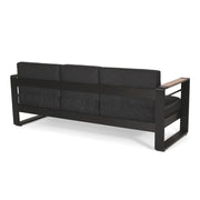 Giovanna - 3 Seater Sofa With Aluminum Frame And Water Repellence Cushions - Black - R&R Furniture Gallery (Fountain Valley, CA)