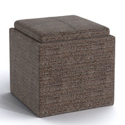 Rockwood - Upholstered Cube Storage Ottoman With Tray - R&R Furniture Gallery (Fountain Valley, CA)