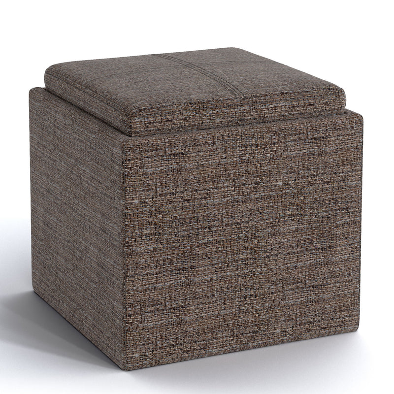 Rockwood - Upholstered Cube Storage Ottoman With Tray - R&R Furniture Gallery (Fountain Valley, CA)