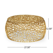Modern Glam Mesh Coffee Table With Accents And - Gold - R&R Furniture Gallery (Fountain Valley, CA)