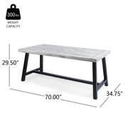 Outdoor Sandblast Finish Acacia Wood Dining Table - R&R Furniture Gallery (Fountain Valley, CA)