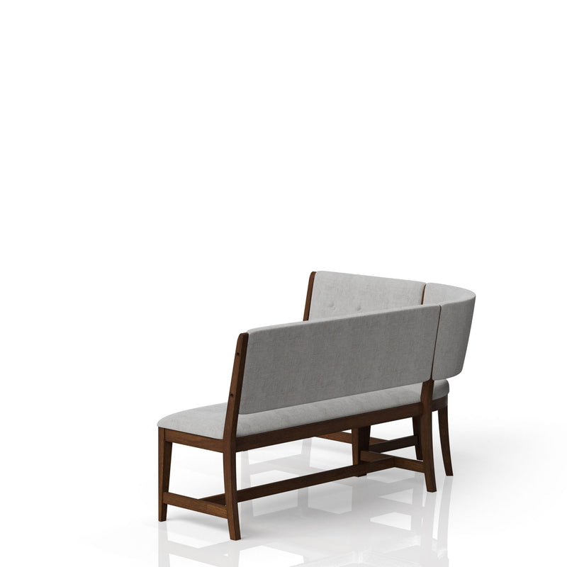 Curved Dining Bench Upholstered Curved Bench - Beige - R&R Furniture Gallery (Fountain Valley, CA)