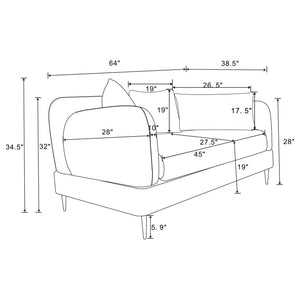 Repley - Upholstered Sculpted Track Arm Loveseat - Beige