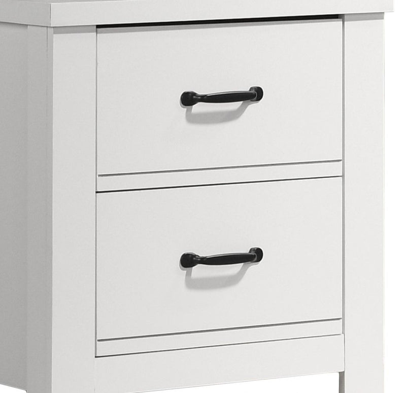 Cassini - 2 Drawer Nightstand Bedside Table - White - R&R Furniture Gallery (Fountain Valley, CA)