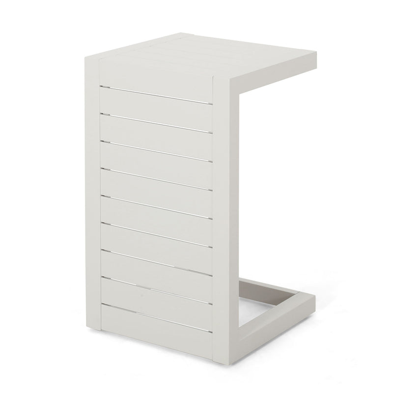 Aluminum Outdoor C - Shaped Side Table For Patio - R&R Furniture Gallery (Fountain Valley, CA)