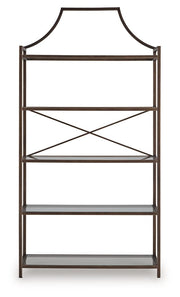Bernonly - Bookcase - Antique Bronze Finish - R&R Furniture Gallery (Fountain Valley, CA)