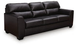 Midnight-colored Glennbre stationary sofa by Signature Design by Ashley®, featuring plush cushions and wide armrests.
