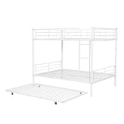 Steel construction bunk bed by DreamHaus with sturdy metal frame and ladder, ideal for space-saving bedroom sleeping arrangements.