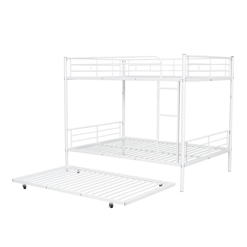 Steel construction bunk bed by DreamHaus with sturdy metal frame and ladder, ideal for space-saving bedroom sleeping arrangements.
