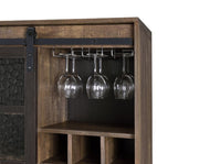 Treju - Wine Cabinet - Obscure Glass, Rustic Oak & Black - R&R Furniture Gallery (Fountain Valley, CA)