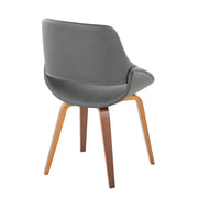 Lumi Source Fabrico mid-century modern dining chair set of 2 with wooden legs and upholstered seats, stylish for contemporary dining rooms.