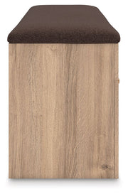 Kinlanni - Bedroom Upholstered Storage Bench - Tan / Brown - R&R Furniture Gallery (Fountain Valley, CA)