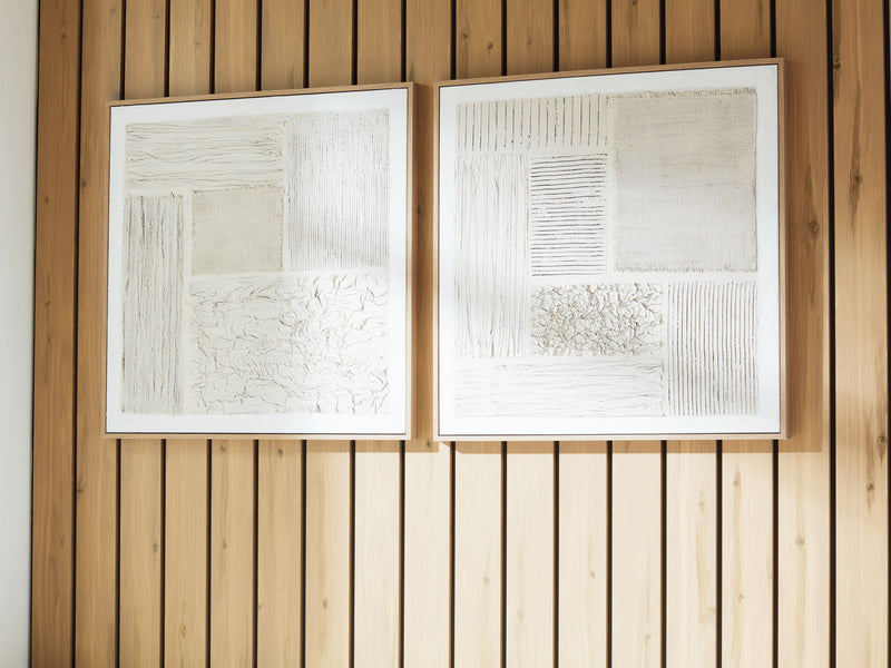Andorfield - Wall Art Set (Set of 2) - Beige / Black / White - R&R Furniture Gallery (Fountain Valley, CA)