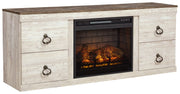 Willowton - Entertainment Center With Fireplace Option - R&R Furniture Gallery (Fountain Valley, CA)