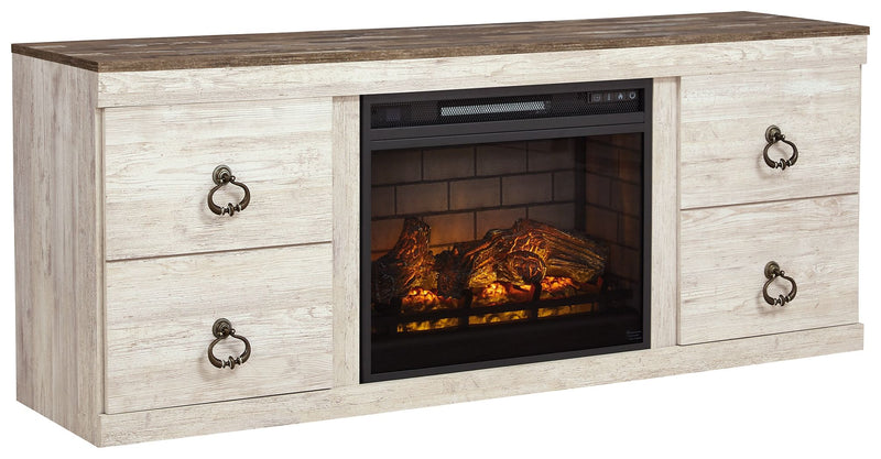 Willowton - Entertainment Center With Fireplace Option - R&R Furniture Gallery (Fountain Valley, CA)