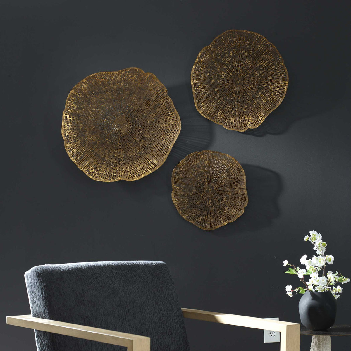 Radiance - Metal Wall Decor (Set of 3) - Gold